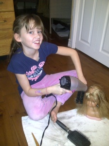 Hannah - drying and styling hair